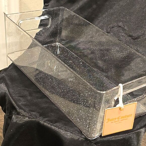Juicy Couture Home Glitter Infused Clear Storage Box- Silver Glitter - Picture 4 of 10